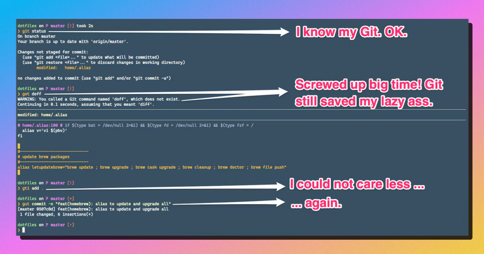 My lazy (and smart?) encounter with aliases for Git